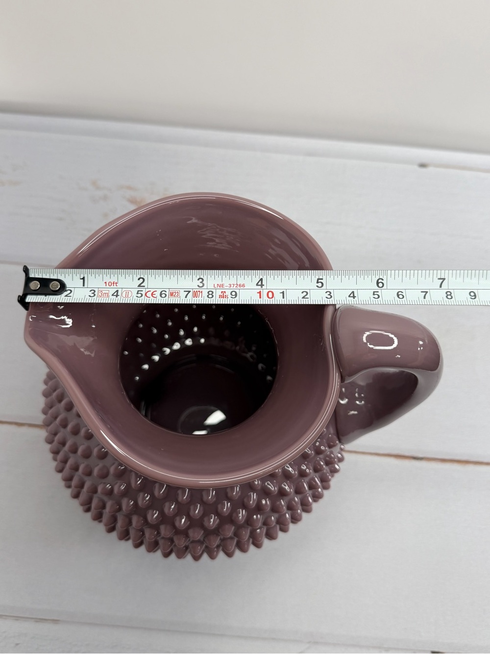 Mosser Glass Gigi Hobnail Pitcher Eggplant Purple 70 oz Fenton Mold - Picture 13 of 14